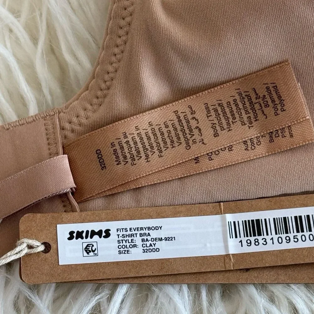 Skims Fits Everybody T-shirt Bra Clay Size 32DDD - Picture 7 of 7